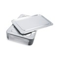 Steam Table Parts | Boardwalk BWKLIDSTEAMFL 12.88 in. x 20.81 in. x 0.63 in. Aluminum Steam Table Pan Lids (50/Carton) image number 1