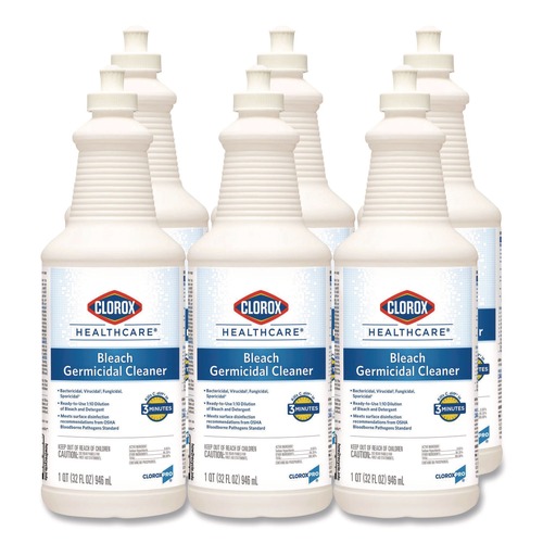 Disinfecting & Cleaning Solutions | Clorox Healthcare 68832 32 oz. Pull-Top Bottle Bleach Germicidal Cleaner (6/Carton) image number 0