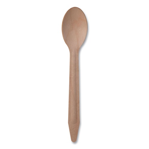Disposable Spoons | Eco-Products EP-S213-W General Purpose Spoon Wood Cutlery - Natural (500/Carton) image number 0