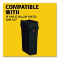 Waste Receptacle Lids | Rubbermaid Commercial FG267360BLA Slim Jim 11.38 in. x 20.5 in. x 5 in. Swing Lid - Black image number 5