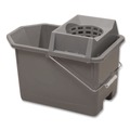 Buckets & Wringers | Rubbermaid Commercial FG619400STL 15 qt. Pail/Strainer Combination - Steel Gray image number 3
