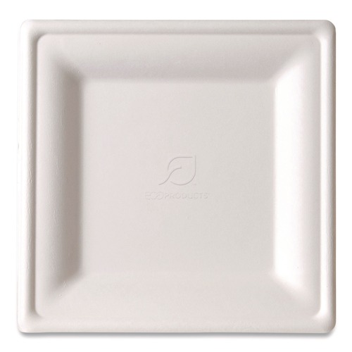 Plates | Eco-Products EP-P022NFA Vanguard 7.87 in. x 7.87 in. Renewable and Compostable Sugarcane Plates - White (500/Carton) image number 0