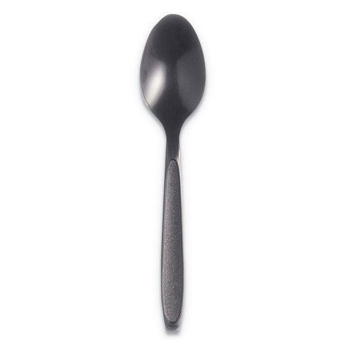 Disposable Spoons | SOLO RSK3-0004 Reliance Mediumweight Plastic Spoon Cutlery - Black (1000/Carton) image number 0