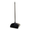 Dust Pans | Rubbermaid Commercial FG253100BLA 12.5 in. x 37 in. Lobby Pro Polypropylene with Vinyl Coat Upright Dustpan with Wheels - Black image number 1