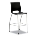 Indoor Seating | HON HMG5.N.E.ON.PLAT Motivate Four-Leg 30 in. Seat Height Supports Up to 300 lbs. Cafe Height Stool - Onyx Seat/Back, Platinum Base image number 0