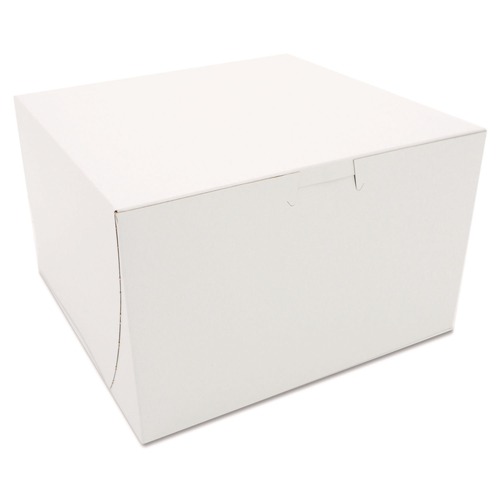 Bakery Boxes & Containers | SCT 9455 8 in. x 8 in. x 5 in. One-Piece Non-Window Paper Bakery Boxes - White (100/Carton) image number 0