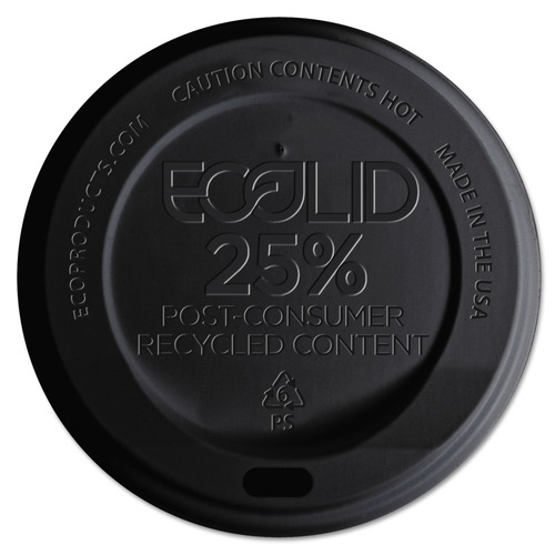Cup Lids | Eco-Products EP-HL16-BR EcoLid 25% Recyclable 10 - 20 oz. Hot Cup Lid - Black (1000/Carton) image number 0