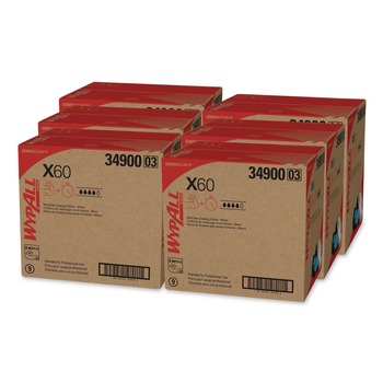 WypAll 34900 X60 12-1/2 in. x 16-4/5 in. Flat Sheet Cloths - White (150/Box, 6 Boxes/Carton)