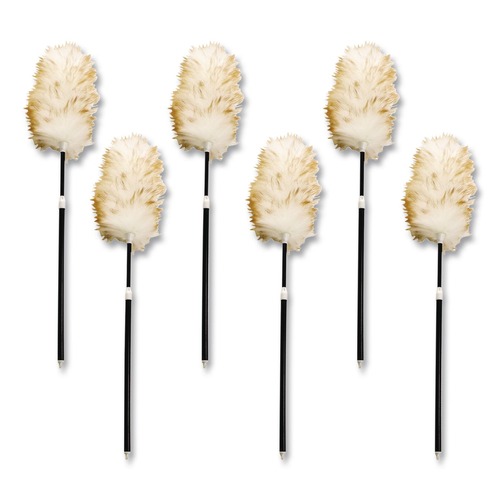 Dusters | Rubbermaid Commercial FG9C04000000 Telescoping Lambswool Duster with 30 in. to 42 in. Handle (6/Carton) image number 0