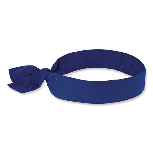 Head & Face Protection | Ergodyne 12307 Chill-Its 6700 One Size Fits Most Cooling Bandana Polymer Tie Headband - Solid Blue image number 0