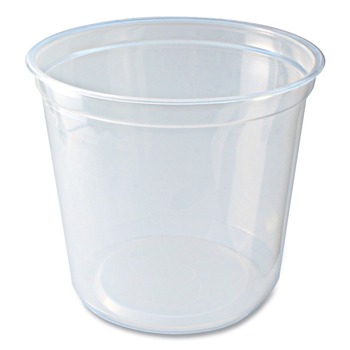 Fabri-Kal 000000000009505103 4.6 in. x 4.1 in. 24 oz. Microwavable Plastic Deli Containers - Clear (500/Carton)