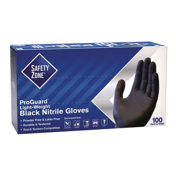 Safety Zone GNPR-XL-BK ProGuard Powder Free Nitrile Gloves - X-Large Black (1000/Carton)