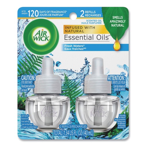 Metered Dispenser Refills | Air Wick 62338-79717 0.67 oz. Scented Oil Refill - Fresh Water (2/Pack) image number 0