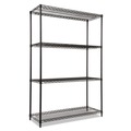 Racks & Shelving | Alera ALESW504818BL NSF Certified Industrial 48 in. x 18 in. x 72 in. 4-Shelf Wire Shelving Starter Kit - Black image number 0