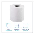 Toilet Tissues | Boardwalk 6155B 4.5 in. x 4.5 in. 2-Ply Septic Safe Toilet Tissue - White (96/Carton) image number 5