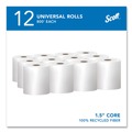 Perforated Roll & Hand Towels | Scott 01052 8 in. x 800 ft. 1.5 in. Core 1-Ply Essential 100% Recycled Fiber Hard Roll Towel - White (12 Rolls/Carton) image number 2