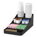 Condiment Organizers | Mind Reader COMP7BLK 7.75 in. x 16 in. x 5.25 in. 7-Compartment Trove Coffee Condiment Organizer - Black image number 1