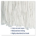 Mop Heads | Boardwalk BWK2024REA #24 Cut-End Rayon Wet Mop Head - White image number 6