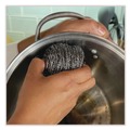 Grill Scrubbers | Boardwalk 83LGI Stainless Steel Scrubber - Medium, Steel Gray (72/Carton) image number 3