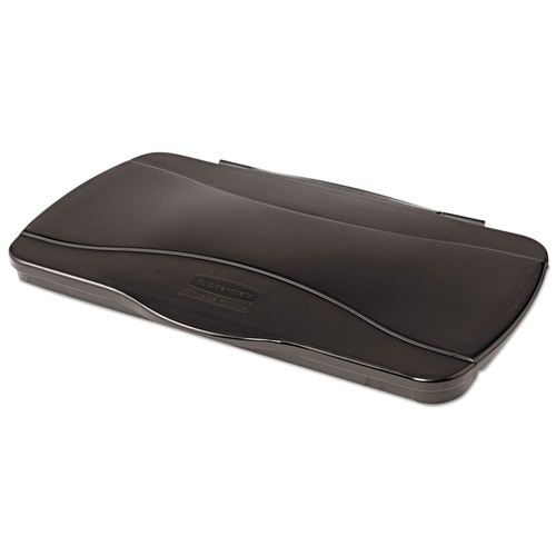 Waste Receptacle Lids | Rubbermaid Commercial FG267400BLA Slim Jim 11.38 in. x 20.5 in. x 2.75 in. Hinged Lid - Black image number 0
