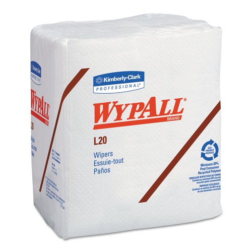 Cleaning Cloths & Wipes | WypAll 47022 12.5 in. x 13 in. 4-Ply 1/4 Fold L20 Towels - Unscented - White (12 Packs/Carton) image number 0