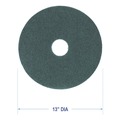 Floor Pads-Stripping | Boardwalk BWK4013GRE 13 in. Diameter Heavy-Duty Scrubbing Floor Pads - Green (5/Carton) image number 5