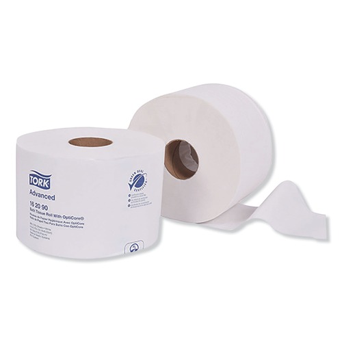 Perforated Roll & Hand Towels | Tork 162090 2-Ply Septic Safe Advanced Bath Tissue Roll with OptiCore - White (36/Carton) image number 0