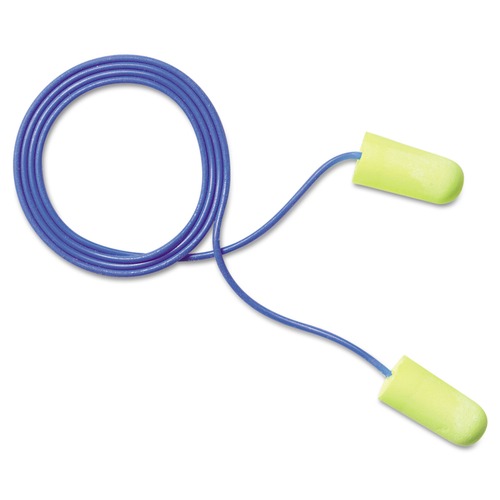 Ear Protection | 3M 311-1250 E-A-Rsoft Soft Foam Regular Size Corded Earplugs - Yellow Neon (200 Pairs/Box) image number 0