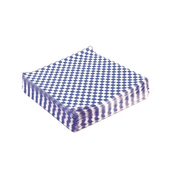 PAPER WRAPS | Paterson WG01014 12 in. x 12 in. Grease-Resistant Food Wrap - Blue Check (5000/Carton)