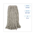Mop Heads | Boardwalk BWK220CCT 20 oz. Premium Cut-End Cotton Wet Mop Heads - White (12/Carton) image number 4