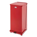 Waste Receptacles | Rubbermaid Commercial FGST24EPLRD 13 gal. Defenders Heavy-Duty Steel Step Can - Red image number 0