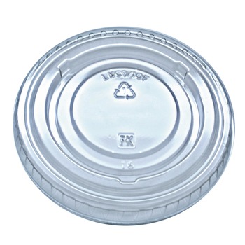 Fabri-Kal 9508068 Kal-Clear/Nexclear Flat Lid with No Slot Plastic Drink Cup Lids Fits 9 oz. to 10 oz. Cold Cups - Clear (2500/Carton)