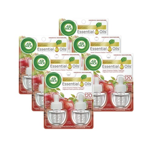 Metered Dispenser Refills | Air Wick 62338-95499 0.67 oz. Scented Oil Refill - Apple Cinnamon Medley (6/Carton) image number 0