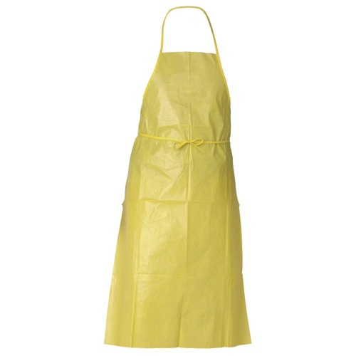 Aprons & Bibs | Ansell 97790 A70 Polyethylene-Coated Fabric Chemical Spray Protection Aprons - One Size Fits Most, Yellow (100/Carton) image number 0