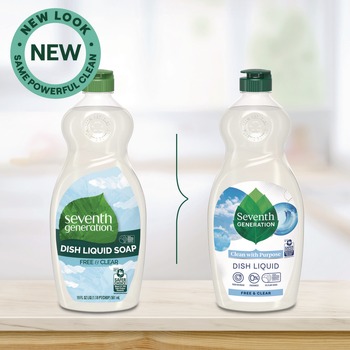 Seventh Generation 10732913449863 19 oz. Bottle Natural Dishwashing Liquid - Free and Clear