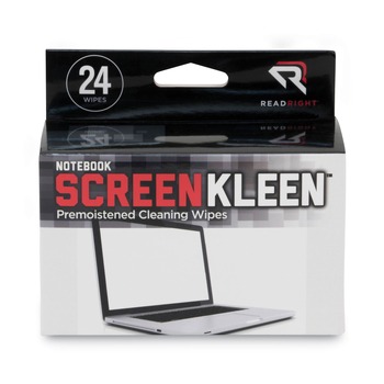 Read Right RR1217 7 in. x 5 in. Cloth Notebook ScreenKleen Pads - White (24/Box)