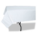 Table Covers & Skirts | Tatco 31108 54 in. x 108 in. Embossed Paper with Plastic Liner Paper Table Cover - White (20/Carton) image number 1