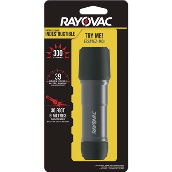 OFFICE FLASHLIGHTS | Rayovac ROVDIY3AAA1 3 AAA Batteries Virtually Indestructible LED Flashlight - Black