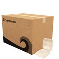 Food Containers & Lids | Boardwalk BWKHINGE66NPFA 6 in. x 6 in. x 3.19 in. Sugarcane Bagasse PFAS-Free Food Containers - Tan (500/Carton) image number 0