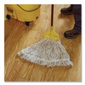 Mop Heads | Rubbermaid Commercial FGD11306WH00 1 in. Headband Super Stitch Cotton Looped End Wet Mop Head - Large, White (6/Carton) image number 3