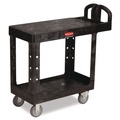 Carts | Rubbermaid Commercial FG450500BLA 19.19 in. x 37.88 in. x 33.33 in. 500 lb. Capacity Plastic Flat Shelf Utility Cart - Black image number 0
