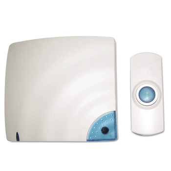 DOOR BELLS CHIMES | Tatco 57910 Battery Operated 1.38 in. x 0.75 in. x 3.5 in. Wireless Doorbell - Bone