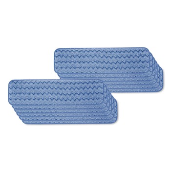 MOP HEADS | Rubbermaid Commercial FGQ41100BL00 24 in. Long Split Nylon/Polyester Blend Microfiber Wet Room Pads - Blue (12/Carton)