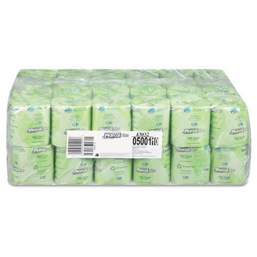 Perforated Roll & Hand Towels | Marcal PRO MAC 5001 2-Ply Septic Safe 100 Percent Recycled Bath Tissue - White (48/Carton) image number 0