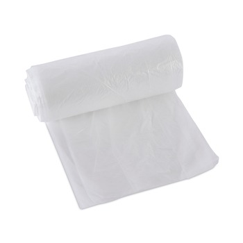 Boardwalk Z4824RNKR01 10 Gallon 6 mic 24 in. x 23 in. Perforated Roll High-Density Can Liners - Natural (50 Bags/Roll, 20 Rolls/Carton)