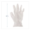 Janitorial Disposable & Single Use Gloves | Boardwalk BWK361LBX 3.6 mil Thick Powder-Free Exam Vinyl Gloves - Large, Clear (100/Box) image number 3