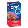 Resealable Bags | Ziploc 351317 1 Quart 1.75 mil. 9.63 in. x 8.5 in. Double Zipper Storage Bags - Clear (9/Carton) image number 3