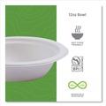 Bowls | Eco-Products EP-BL12NFA Vanguard 12 oz. Renewable and Compostable Sugarcane Bowls - White (1000/Carton) image number 3