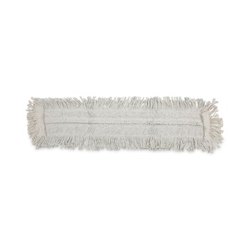 Boardwalk BWK1636 36 in. x 5 in. Disposable Cotton/Synthetic Dust Mop Head with Sewn Center Fringe - White