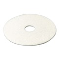 Floor Pads-Cleaning, Buffing & Polishing | 3M 4100-13 4100 13 in. Diameter Low-Speed Super Polishing Floor Pads - White (5/Carton) image number 1